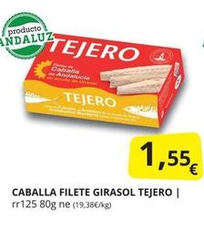 Oferta de Tejero - Caballa Filete Girasol por 1,55€ en Supermercados MAS