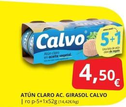 Oferta de Calvo - Atún Claro Ac. Girasol por 4,5€ en Supermercados MAS