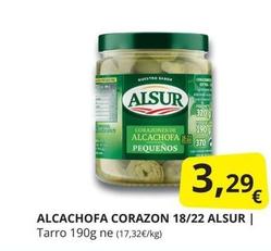 Oferta de Alsur - Alcachofa Corazon 18/22 por 3,29€ en Supermercados MAS