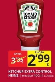Oferta de Heinz - Ketchup Extra Control por 2,99€ en Supermercados MAS