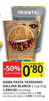 Oferta de Gallina Blanca - Gama Pasta Yatekomo por 1,59€ en Supermercados MAS