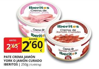 Oferta de Ibéritos - Pate Crema Jamón York O Jamón Curado por 2,6€ en Supermercados MAS
