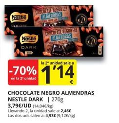 Oferta de Nestlé - Chocolate Negro Almendras Nestle Dark por 3,79€ en Supermercados MAS