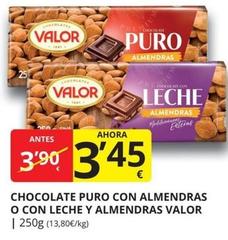Oferta de Valor - Chocolate Puro Con Almendras O Con Leche Y Almendras por 3,45€ en Supermercados MAS
