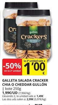 Oferta de Gullón - Galleta Salada Cracker Chia por 1,99€ en Supermercados MAS