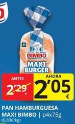 Oferta de Bimbo - Pan Hamburguesa Maxi por 2,05€ en Supermercados MAS