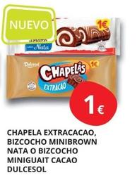 Oferta de Dulcesol - Chapela Extracacao, Bizcocho Minibrown Nata O Bizcocho Miniguait Cacao por 1€ en Supermercados MAS