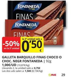 Oferta de Fontaneda - Galleta Barquillo Finas Choco por 1€ en Supermercados MAS