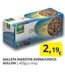 Oferta de Gullón - Galleta Digestive Avena/choco por 2,19€ en Supermercados MAS