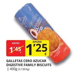 Oferta de Galletas Cero Azucar Digestive Family Biscuits por 1,25€ en Supermercados MAS