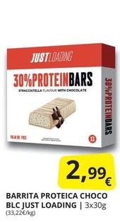 Oferta de Just Loading - Barrita Proteica Choco Blc por 2,99€ en Supermercados MAS