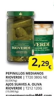 Oferta de Rioverde - Pepinillos Medianos Ajos Suaves A. Oliva por 2,29€ en Supermercados MAS