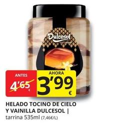 Oferta de Dulcesol - Helado Tocino De Cielo Y Vainilla por 3,99€ en Supermercados MAS