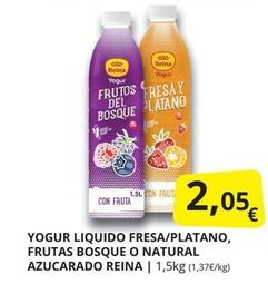 Oferta de Reina - Yogur Liquido Fresa/Platano, Frutas Bosque O Natural Azucarado por 2,05€ en Supermercados MAS