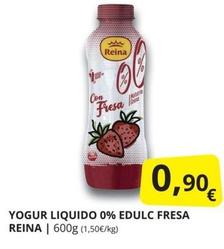 Oferta de Reina - Yogur Liquido 0% Edulc Fresa por 0,9€ en Supermercados MAS