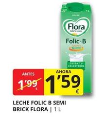 Oferta de Flora - Leche Folic B Semi Brick por 1,59€ en Supermercados MAS