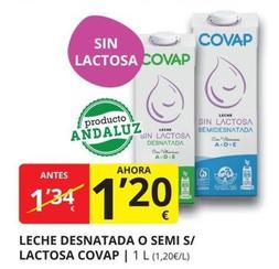 Oferta de Covap - Leche Desnatada por 1,2€ en Supermercados MAS