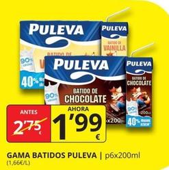 Oferta de Puleva - Gama Batidos por 1,99€ en Supermercados MAS