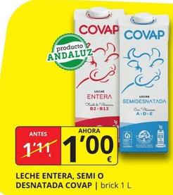 Oferta de Covap - Leche Entera, Semi por 1€ en Supermercados MAS