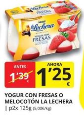 Oferta de La Lechera - Yogur Con Fresas O Melocotón por 1,25€ en Supermercados MAS