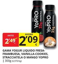Oferta de Yopro - Gama Yogur Liquido Fresa- Frambuesa, Vainilla-cookies, Stracciatela O Mango por 2,09€ en Supermercados MAS