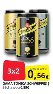 Oferta de Schweppes - Gama Tónica por 0,85€ en Supermercados MAS