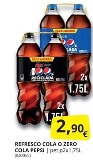 Oferta de Pepsi - Refresco Cola O Zero Cola por 2,9€ en Supermercados MAS