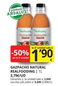 Oferta de Realfooding - Gazpacho Natural  por 3,79€ en Supermercados MAS