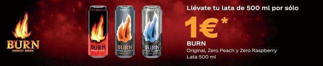 Oferta de Burn - Original, Zero Peach Y Zero Raspberry por 1€ en Supermercados MAS