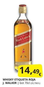 Oferta de Johnnie Walker - Whisky Etiqueta Roja por 14,49€ en Supermercados MAS