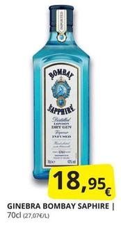 Oferta de Bombay Sapphire - Ginebra por 18,95€ en Supermercados MAS