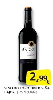 Oferta de Bajoz - Vino Do Toro Tinto Viña por 2,99€ en Supermercados MAS