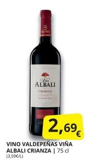 Oferta de Viña Albali - Vino Valdepeñas Crianza por 2,69€ en Supermercados MAS