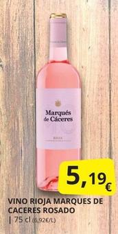 Oferta de Marqués De Cáceres - Vino Rioja Rosado por 5,19€ en Supermercados MAS