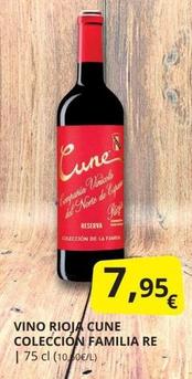 Oferta de Cune - Vino Rioja Colección Familia Re por 7,95€ en Supermercados MAS