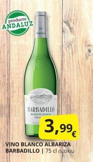 Oferta de Barbadillo - Vino Blanco Albariza por 3,99€ en Supermercados MAS