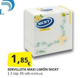 Oferta de Nicky - Servilleta Maxi Limón por 1,85€ en Supermercados MAS