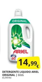 Oferta de Ariel - Detergente Liquido Original por 14,99€ en Supermercados MAS