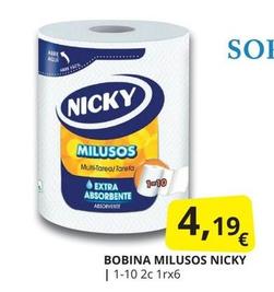 Oferta de Nicky - Bobina Milusos por 4,19€ en Supermercados MAS