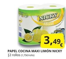 Oferta de Nicky - Papel Cocina Maxi Limón por 3,49€ en Supermercados MAS