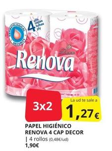 Oferta de Renova - Papel Higiénico 4 Cap Decor por 1,9€ en Supermercados MAS
