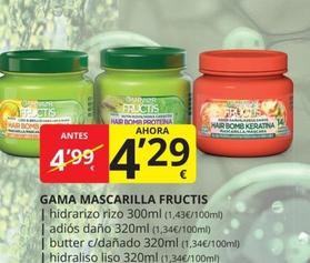Oferta de Fructis - Gama Mascarilla por 4,29€ en Supermercados MAS