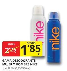 Oferta de Nike - Gama Desodorante Mujer Y Hombre por 1,85€ en Supermercados MAS