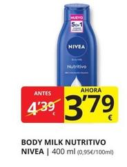 Oferta de Body milk por 3,79€ en Supermercados MAS