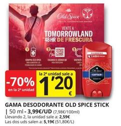 Oferta de Gama Desodorante Stick por 3,99€ en Supermercados MAS
