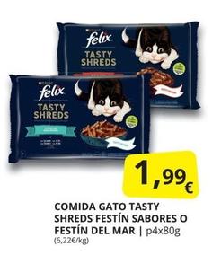 Oferta de Felix - Comida Gato Tasty Shreds Festín Sabores por 1,99€ en Supermercados MAS