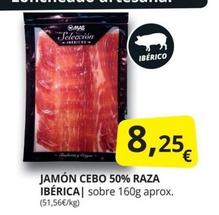 Oferta de Mas - Jamón Cebo 50% Raza Ibérica por 8,25€ en Supermercados MAS