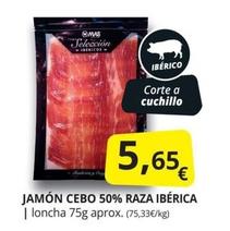Oferta de Mas - Jamón Cebo 50% Raza Ibérica por 5,65€ en Supermercados MAS