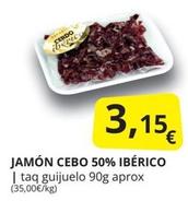 Oferta de Mas - Jamón Cebo 50% Ibérico por 3,15€ en Supermercados MAS