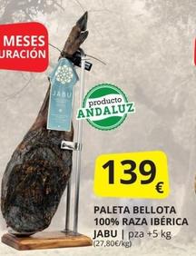 Oferta de Jabu - Paleta Bellota 100% Raza Ibérica por 139€ en Supermercados MAS